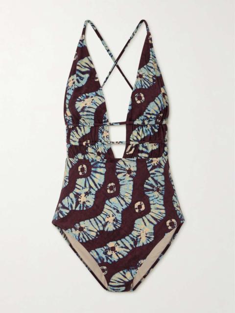 Dioni gathered printed swimsuit