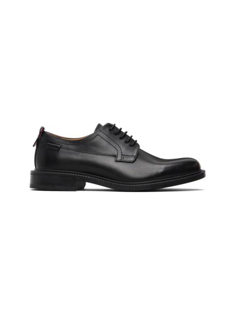 HUGO Black Logo Tab Leather Derbys