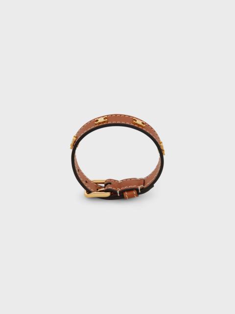 Les Cuirs Celine Bracelet in Calfskin and Brass with Gold Finish