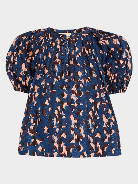 ULLA JOHNSON Loli Short-Sleeve Blouse