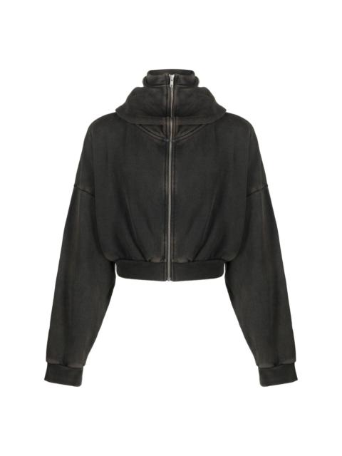 entire studios faded-effect zip-up hoodie