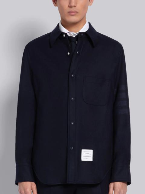 Thom Browne flannel tonal 4-Bar shirt jacket