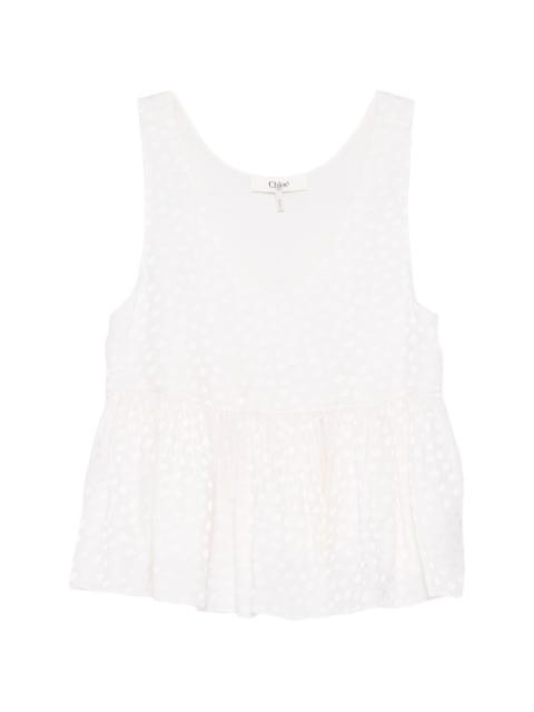 Chloé jacquard peplum hem top