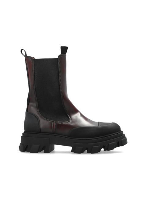 GANNI Cleated faux-leather chelsea boots