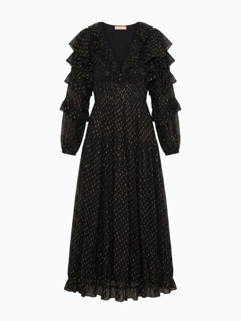 ULLA JOHNSON Ardis Long Sleeve Silk Dress
