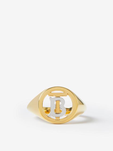 Burberry Gold-plated Monogram Motif Signet Ring
