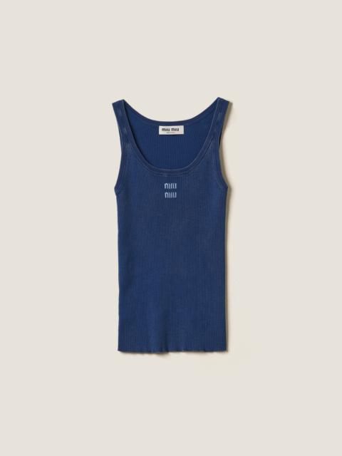 Miu Miu Cotton knit tank top