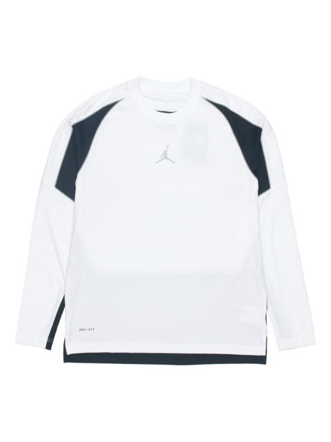 Jordan Air Jordan Jumpman Colorblock Quick Dry Round Neck Long Sleeves White CV2352-100