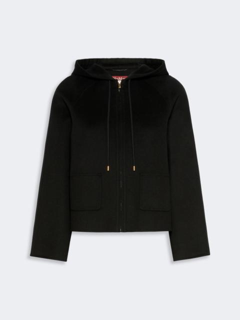 Max Mara RADENTE Wool, cashmere and silk short hooded coat - BLACK