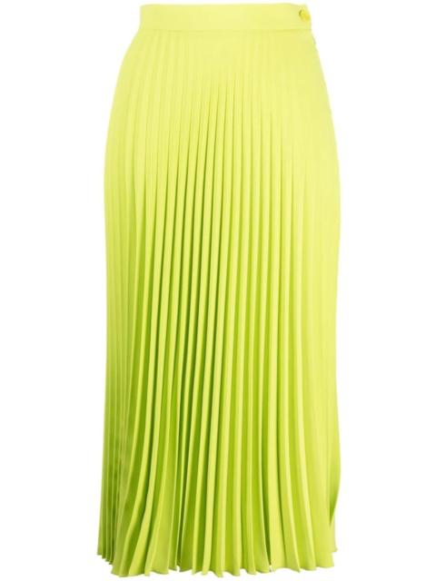 pleated crepe midi skirt