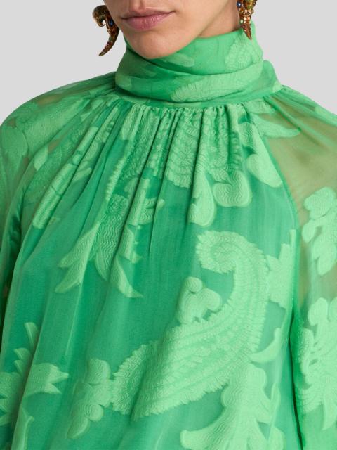 Etro LONG DRESS IN SILK-BLEND JACQUARD WITH FLORAL PAISLEY MOTIF