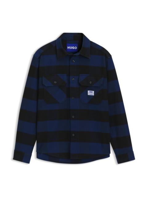 HUGO OVERSIZED-FIT SHIRT IN BUFFALO-CHECK COTTON FLANNEL