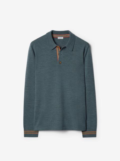 Burberry Long-sleeve Wool Polo Shirt