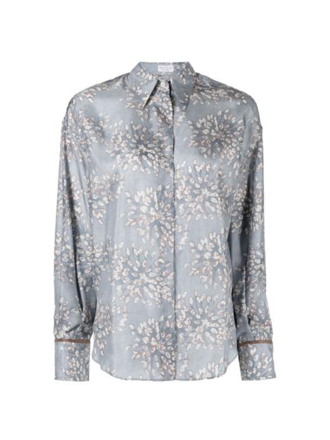 broderie anglaise-print silk blouse