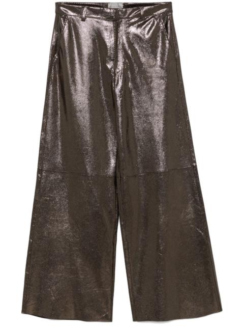 forte_forte texture leather trousers