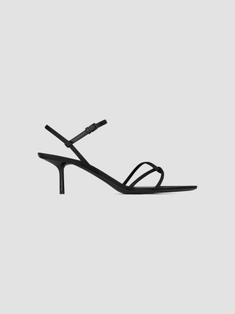 SAINT LAURENT Women's Clara Sandals in Crepe Satin - Black