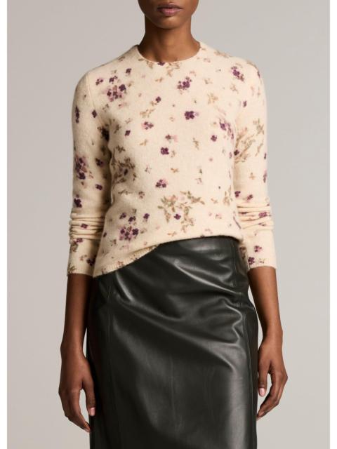 Vince Printed Floral Italian Wool & Alpaca-Blend Sweater