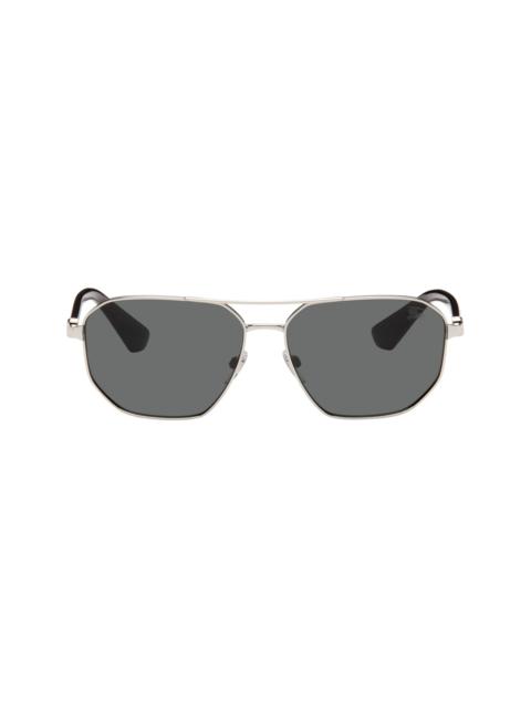 Burberry Silver Metal Shield Aviator Sunglasses​