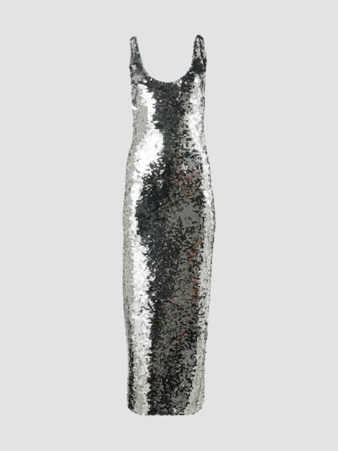 CAROLINA HERRERA Women's Sequined Scoopneck Sleeveless Cocktail Dress - Silver