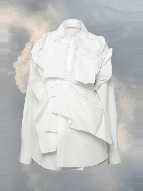 Maison Margiela Frayed cotton poplin shirt