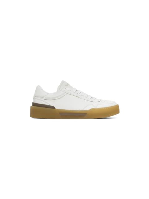 Dolce & Gabbana White Calfskin New Roma Sneakers
