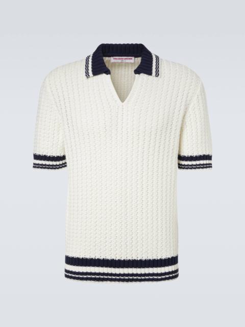 ORLEBAR BROWN Swift crochet striped cotton polo shirt