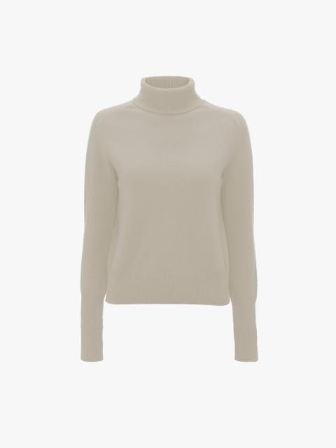 Polo Neck Jumper In Ivory