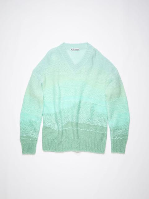 V-neck knit jumper - Mint/multi