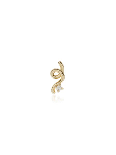 BEA BONGIASCA Mini Loop 9K Yellow Gold Diamond Single Earring gold