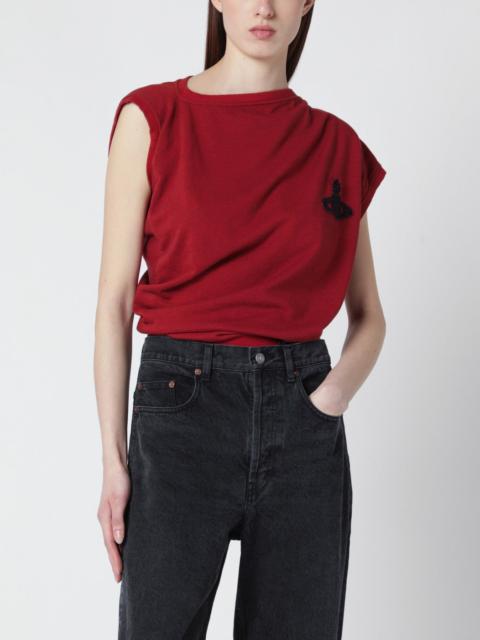 Vivienne Westwood Red asymmetric sweater with Orb logo