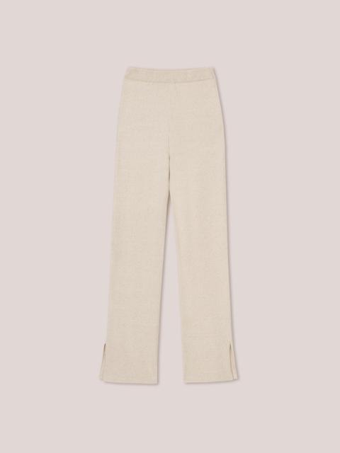 Nanushka CELIA - Knitted straight leg trouser - Creme melange