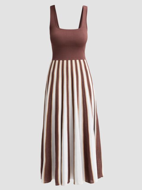 Cara Cara Women's Waverly Striped Skirt Midi Dress - Brown Ivory Stripe