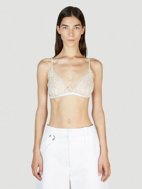 Bottega Veneta Stretch Lace Floral Bra in White