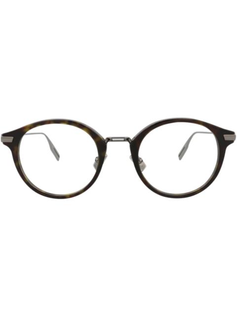 Dior Dior Round-Frame Acetate Optical Frames Havana Silver Transparent (DM50014U-50-056)