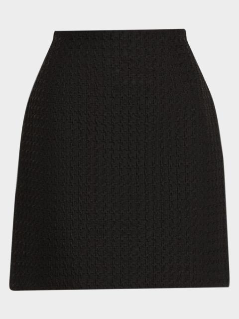 Lafayette 148 New York A-Line Houndstooth Jacquard Mini Skirt