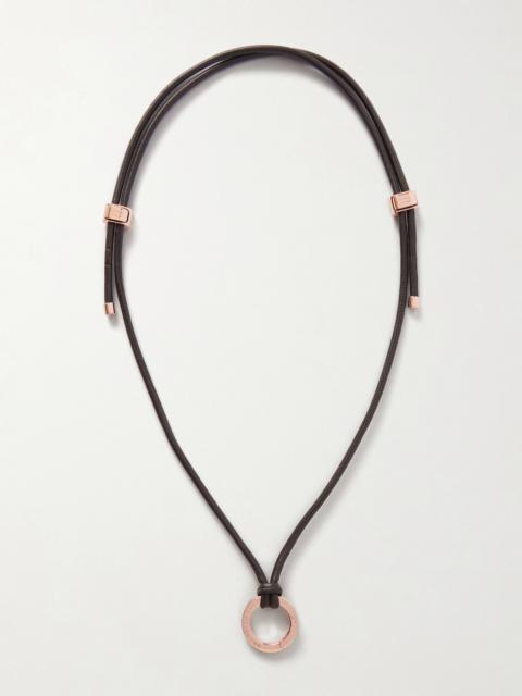 Brunello Cucinelli Leather And Rose Gold-tone Necklace