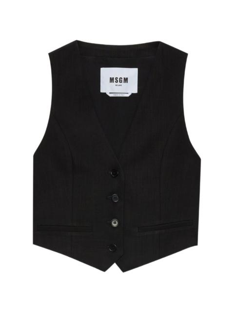 MSGM V-neck buttoned waistcoat