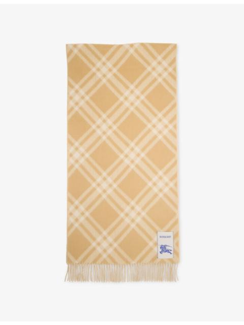 Burberry Check Alpaca Wool Scarf