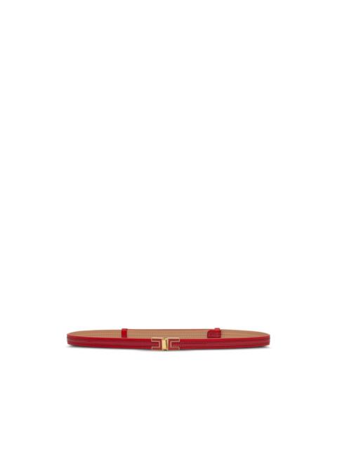 ELISABETTA FRANCHI logo-plaque leather belt