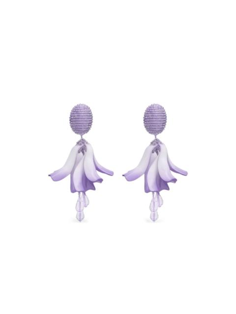 Oscar de la Renta beaded floral drop earrings