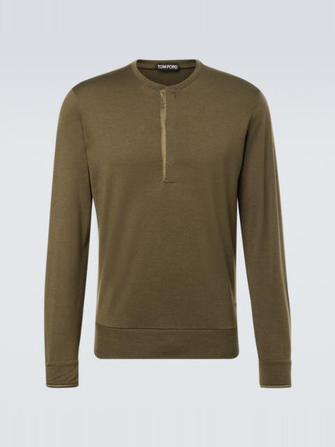 TOM FORD Wool, cashmere, and silk Henley shirt