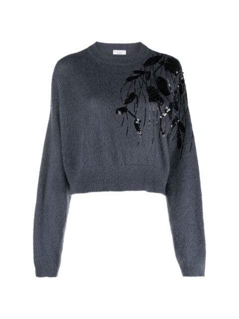 sequin-design cropped jumper