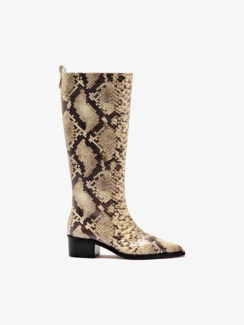Larroudé Florencia Boot In Neutral Snake Leather