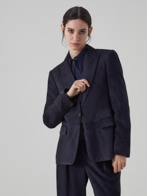 Brunello Cucinelli Suede blazer with monili