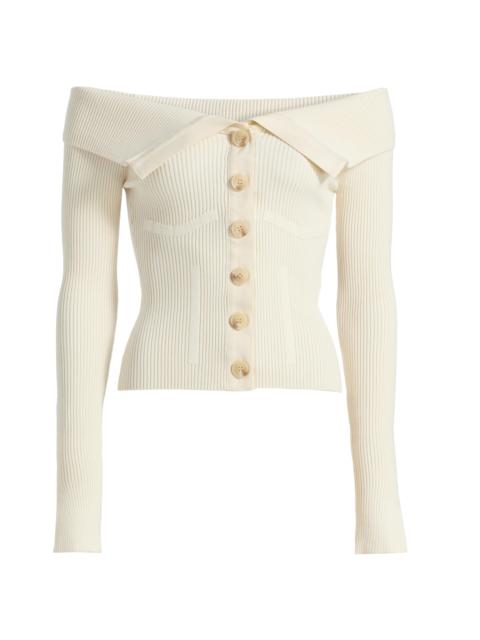 Zimmermann Women's Off-Shoulder Knit Cardigan - Parchment