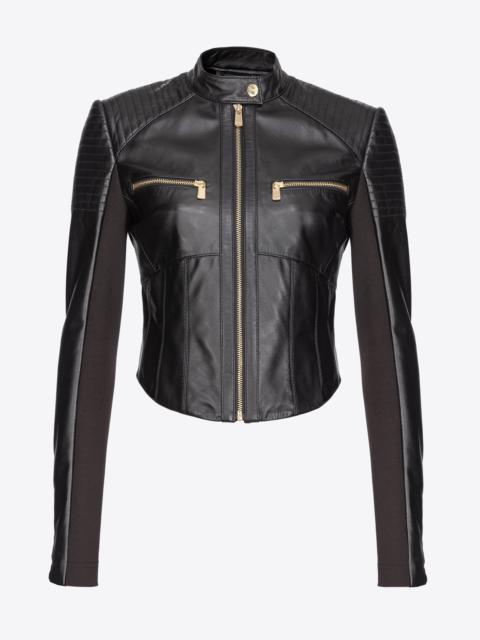 PINKO DUAL-FABRIC BIKER JACKET