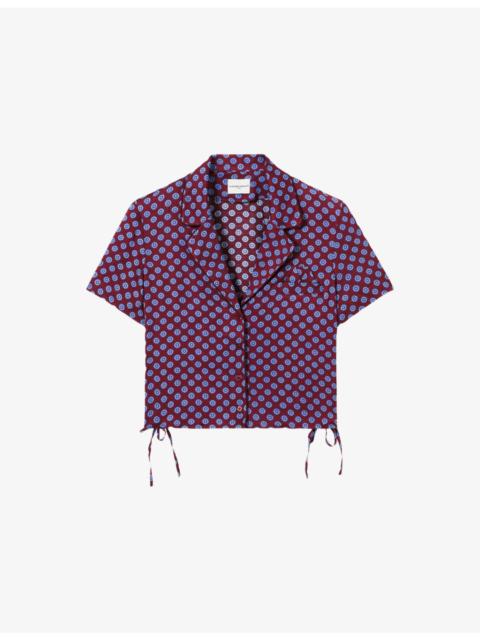 Claudie Pierlot Short-Sleeved Abstract-Print Woven Shirt