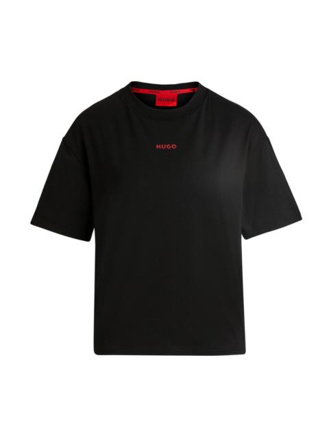 HUGO RELAXED-FIT T-SHIRT WITH SILICONE-PRINTED LOGO