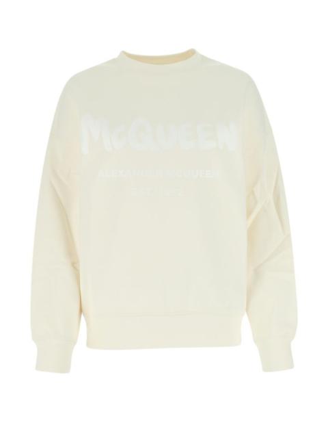 Cream cotton oversize sweatshirt