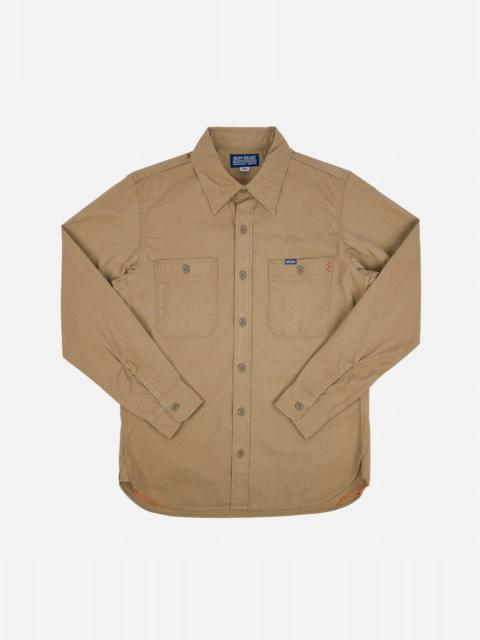 Iron Heart IHSH-395-KHA 7oz Fatigue Cloth Work Shirt - Khaki